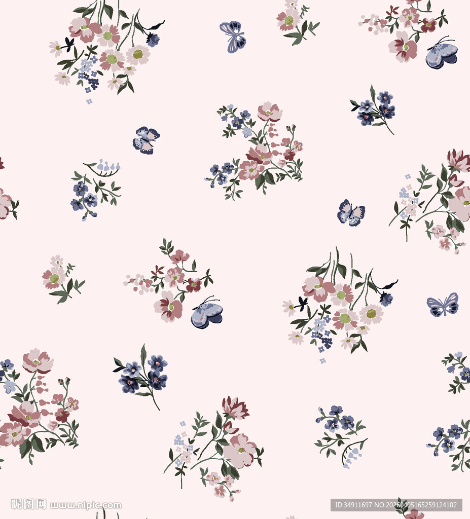 花卉图案背景清新雅致