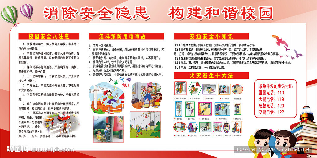 校园消防安全宣传知识展板