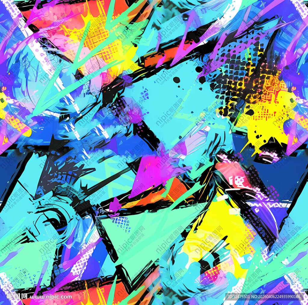 抽象多彩几何艺术图案