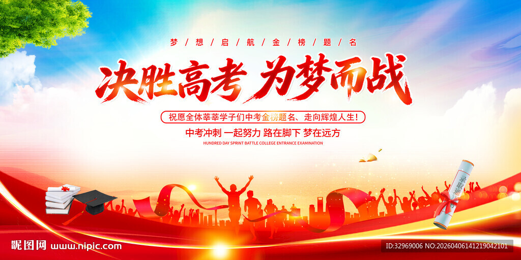 决战高考展板