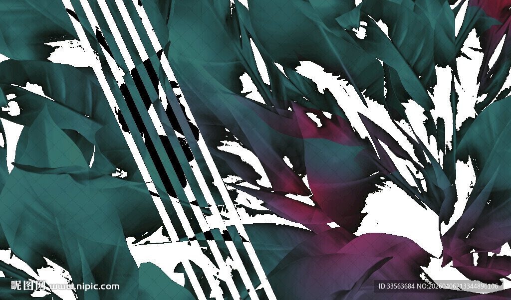 抽象墨韵植物图案纹理