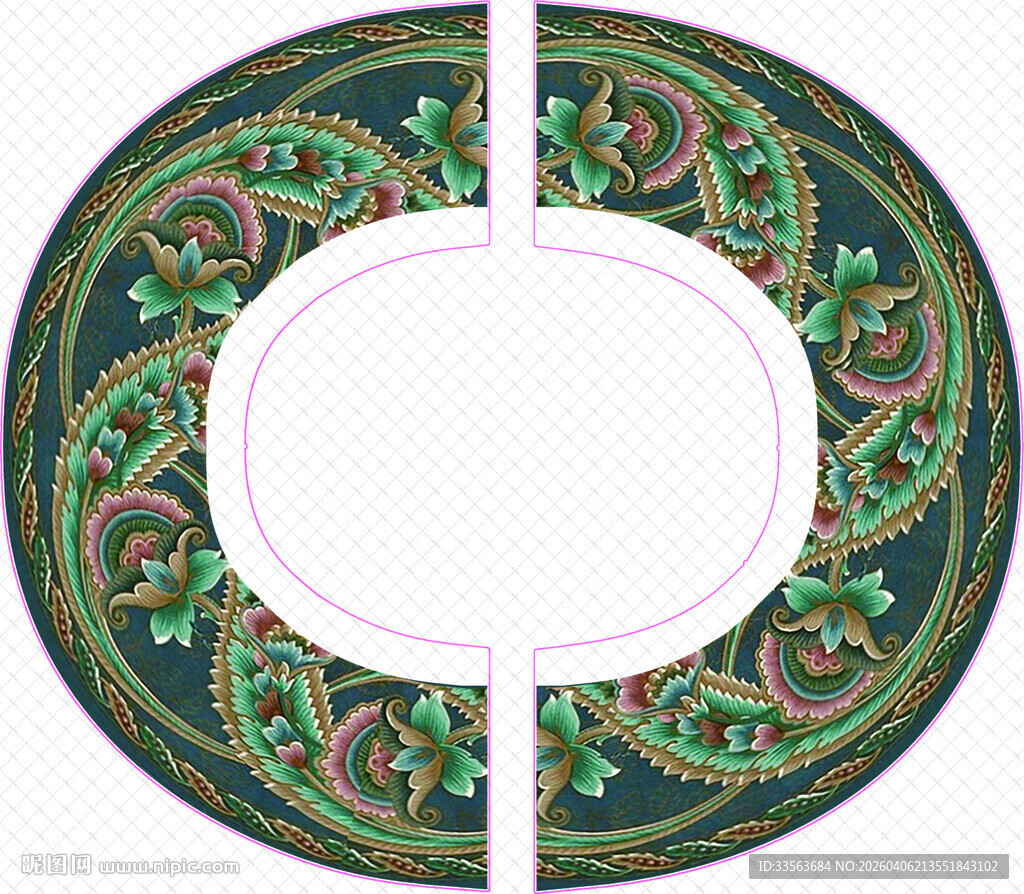 复古圆形花纹装饰图案