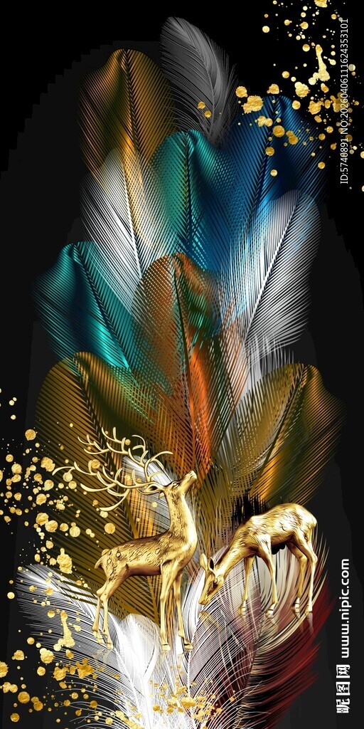 抽象羽毛艺术玄关