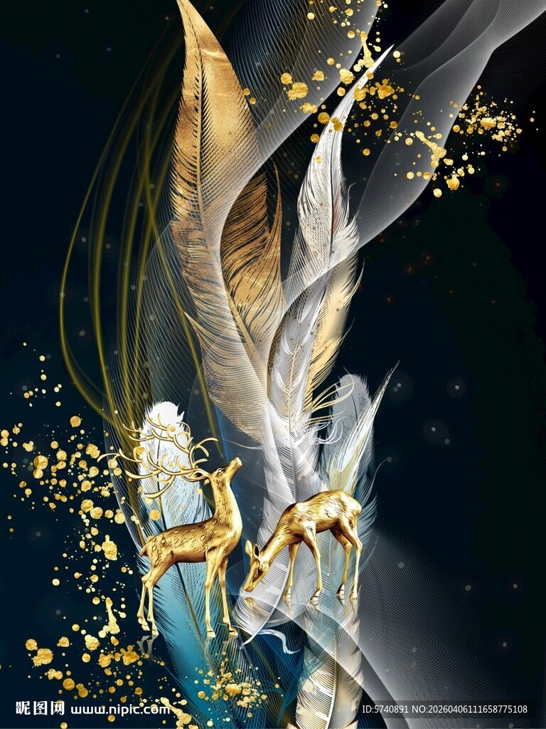 抽象艺术羽毛画