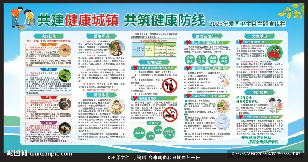 2026年爱国卫生月宣传栏