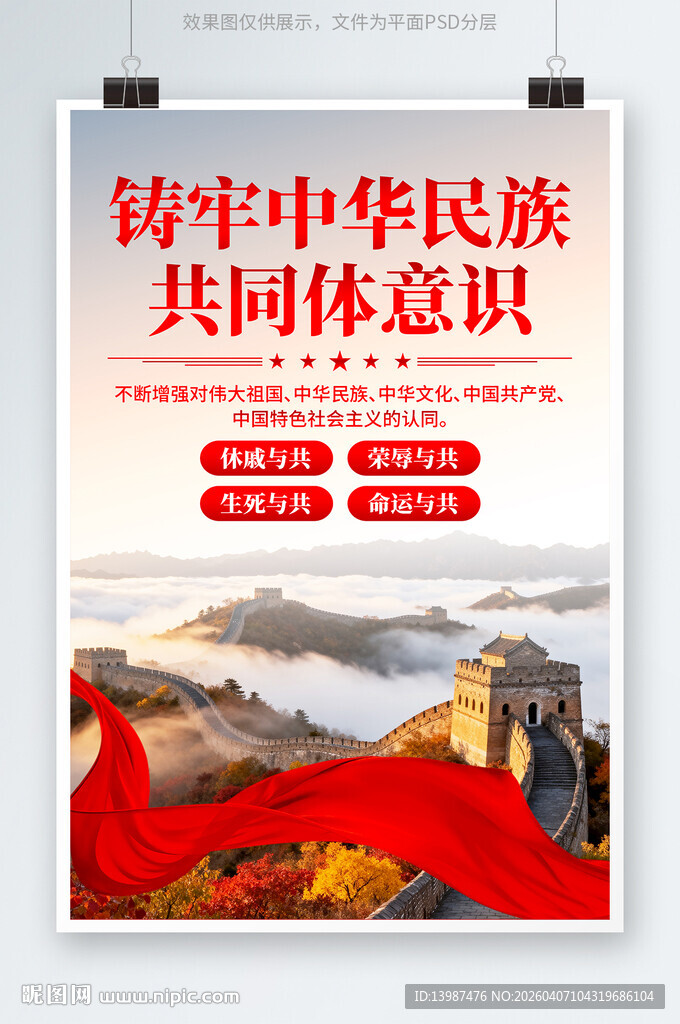 铸牢中华民族共同体意识海报展板