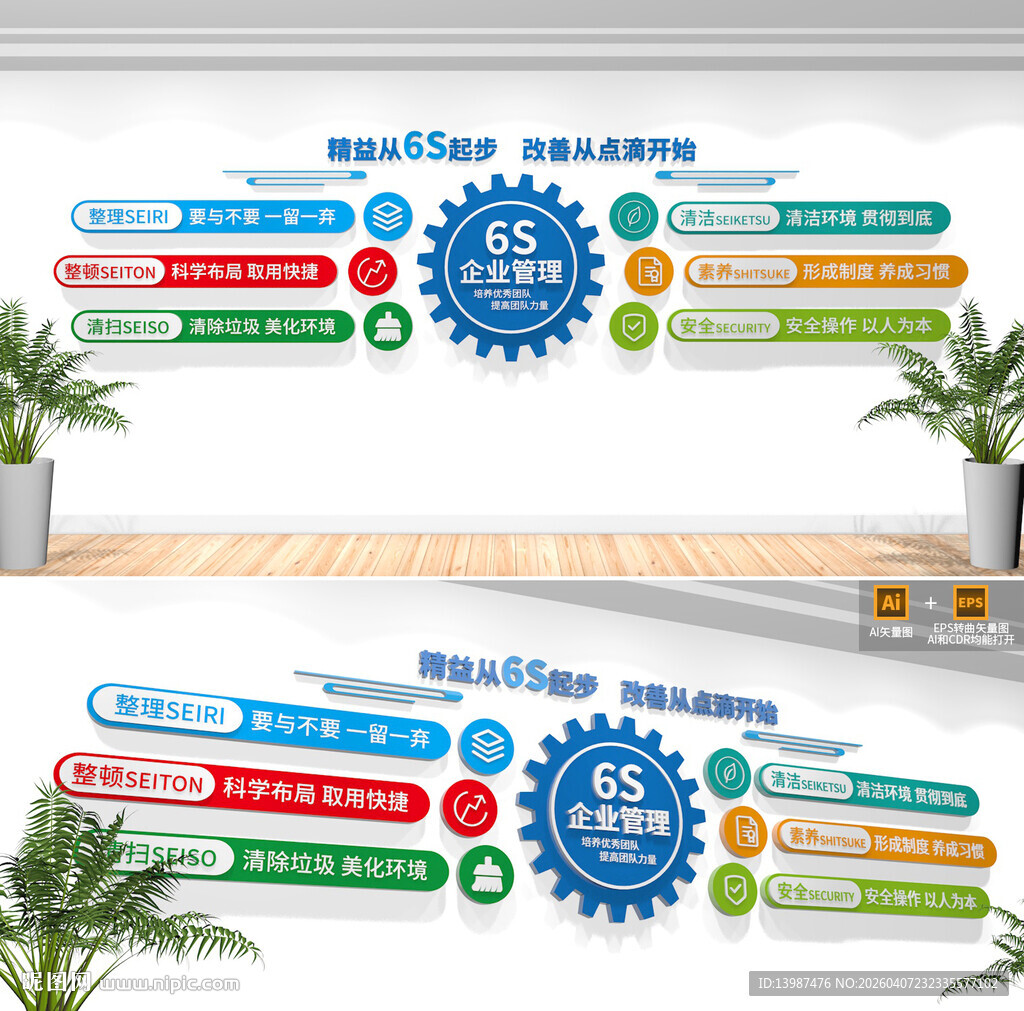 企业6S管理标语文化墙