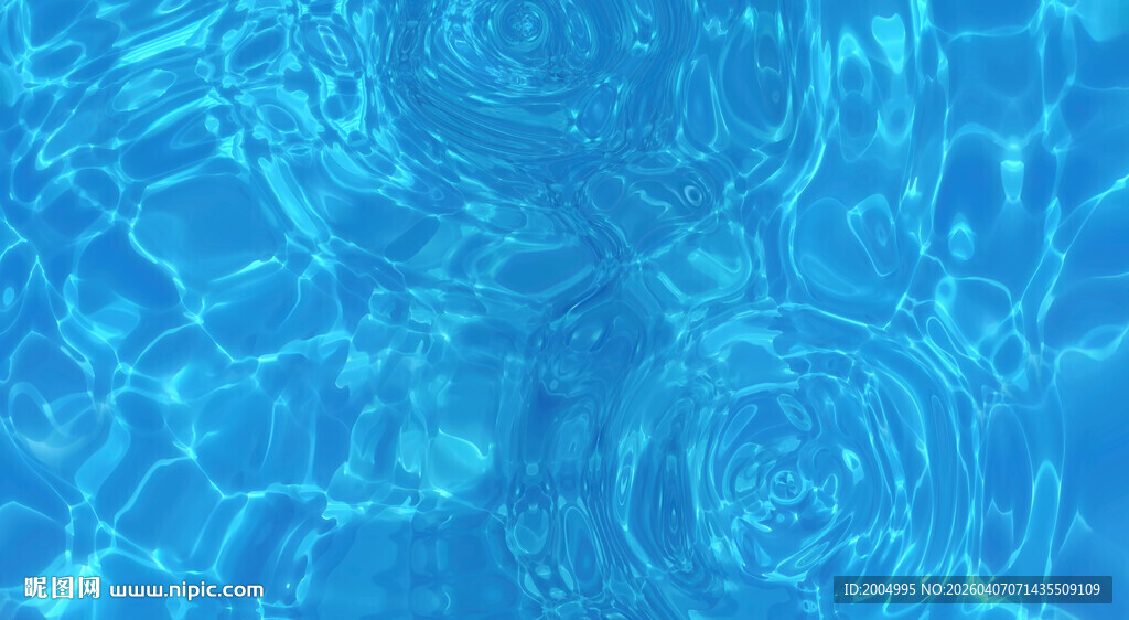 清澈蓝水波纹纹理画面