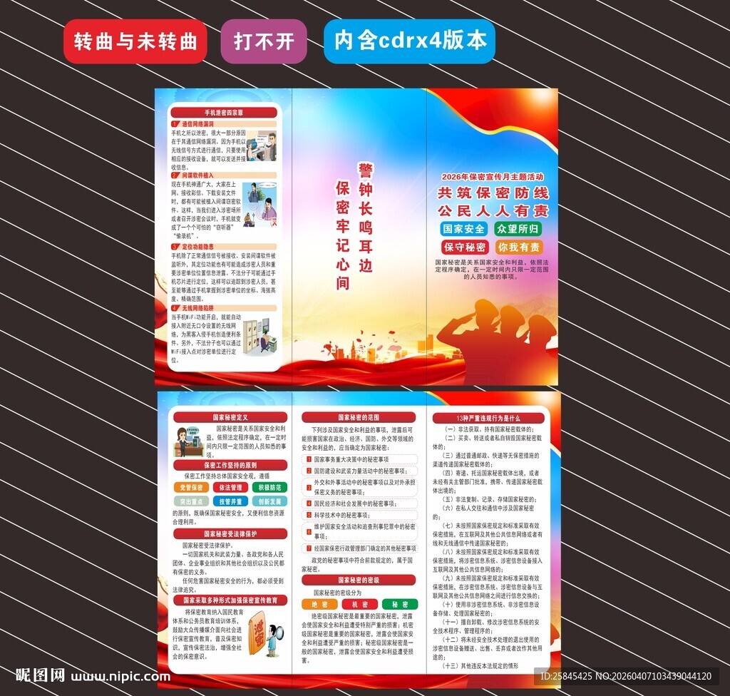 2026年全国保密宣传月折页 