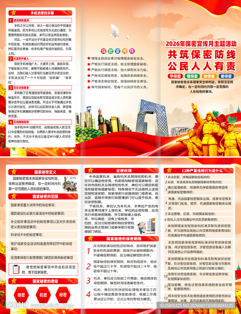 2026年全国保密宣传月折页