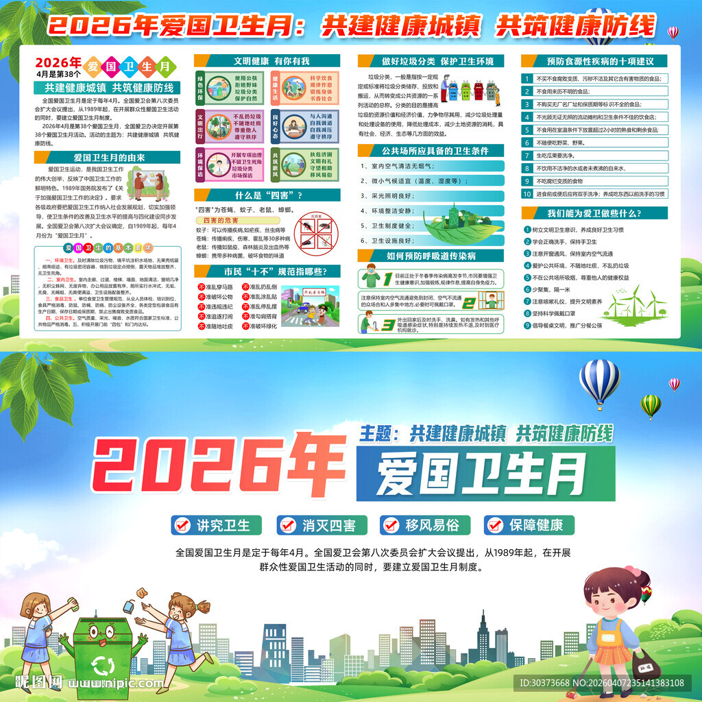爱国卫生月展板