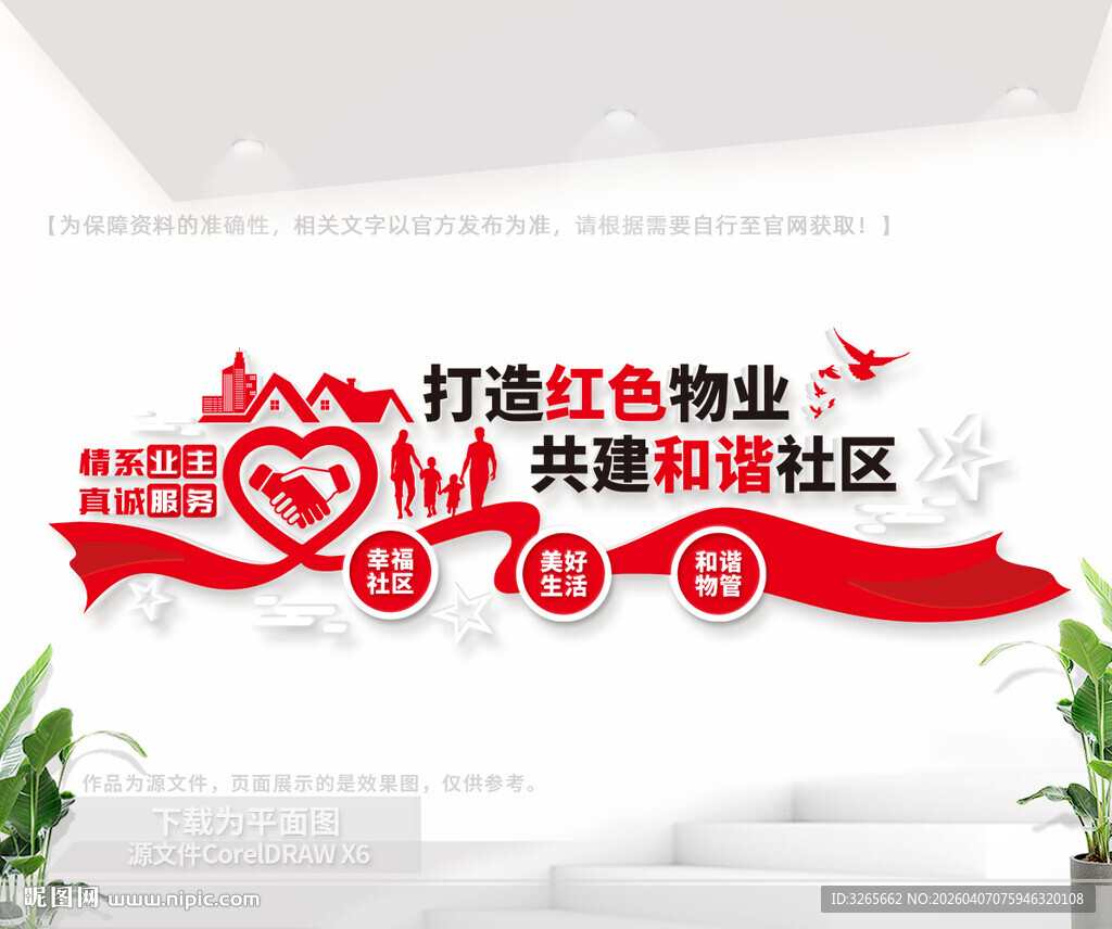 打造红色物业共建和谐社区文化墙