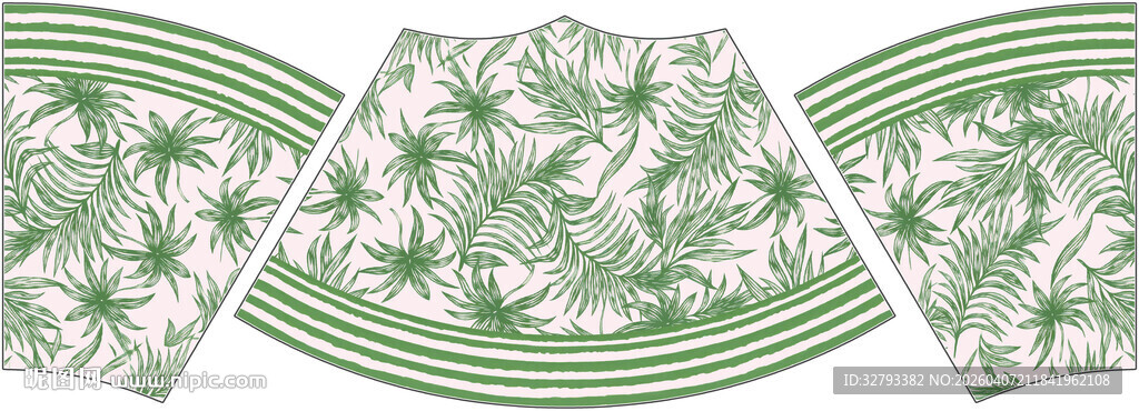 绿叶花卉图案装饰设计