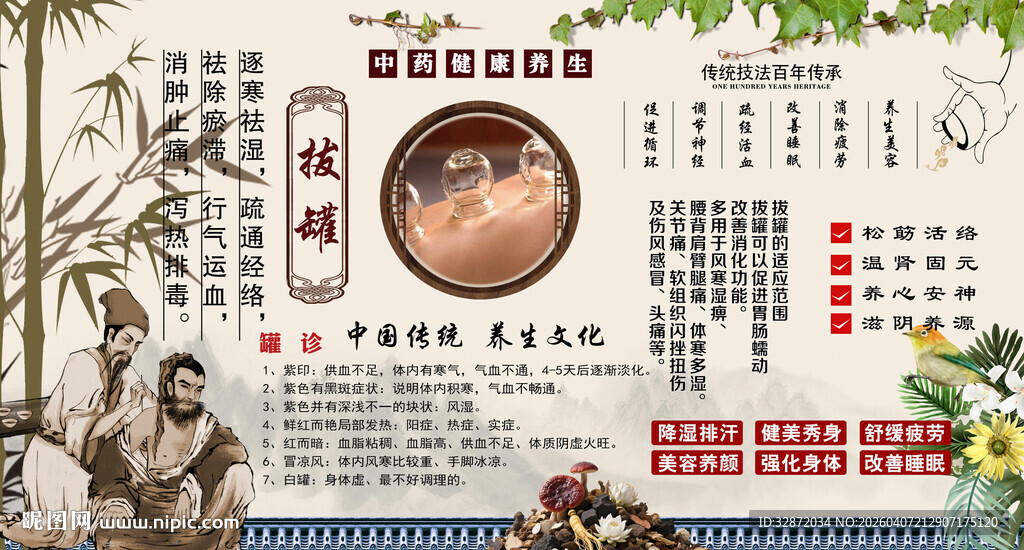 拔罐背景墙