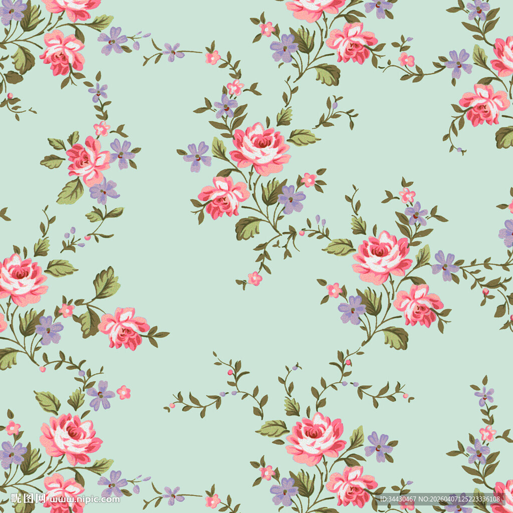 清新花卉图案背景