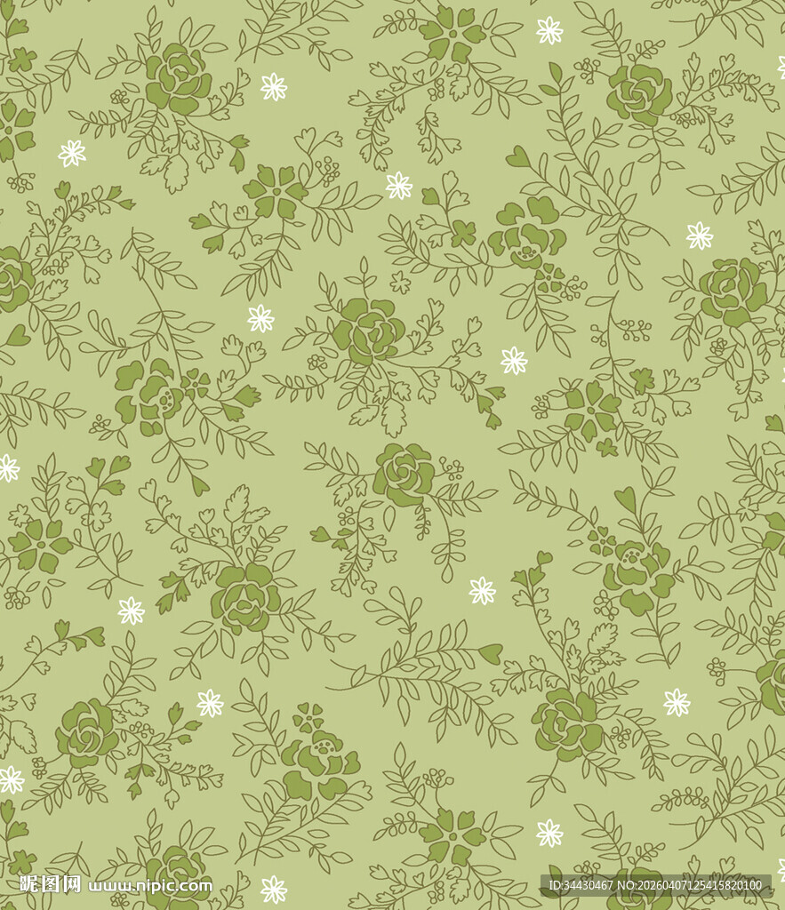 浅绿色花卉图案背景纹理