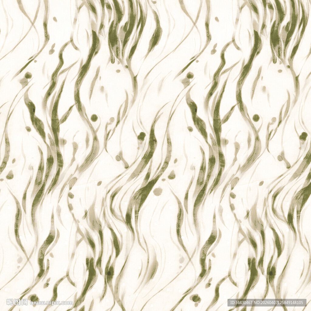 水墨风植物纹理图案