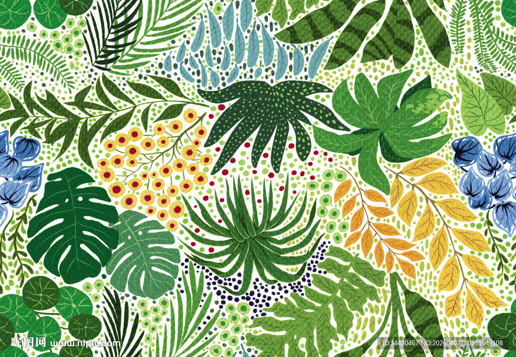 热带植物花卉图案背景