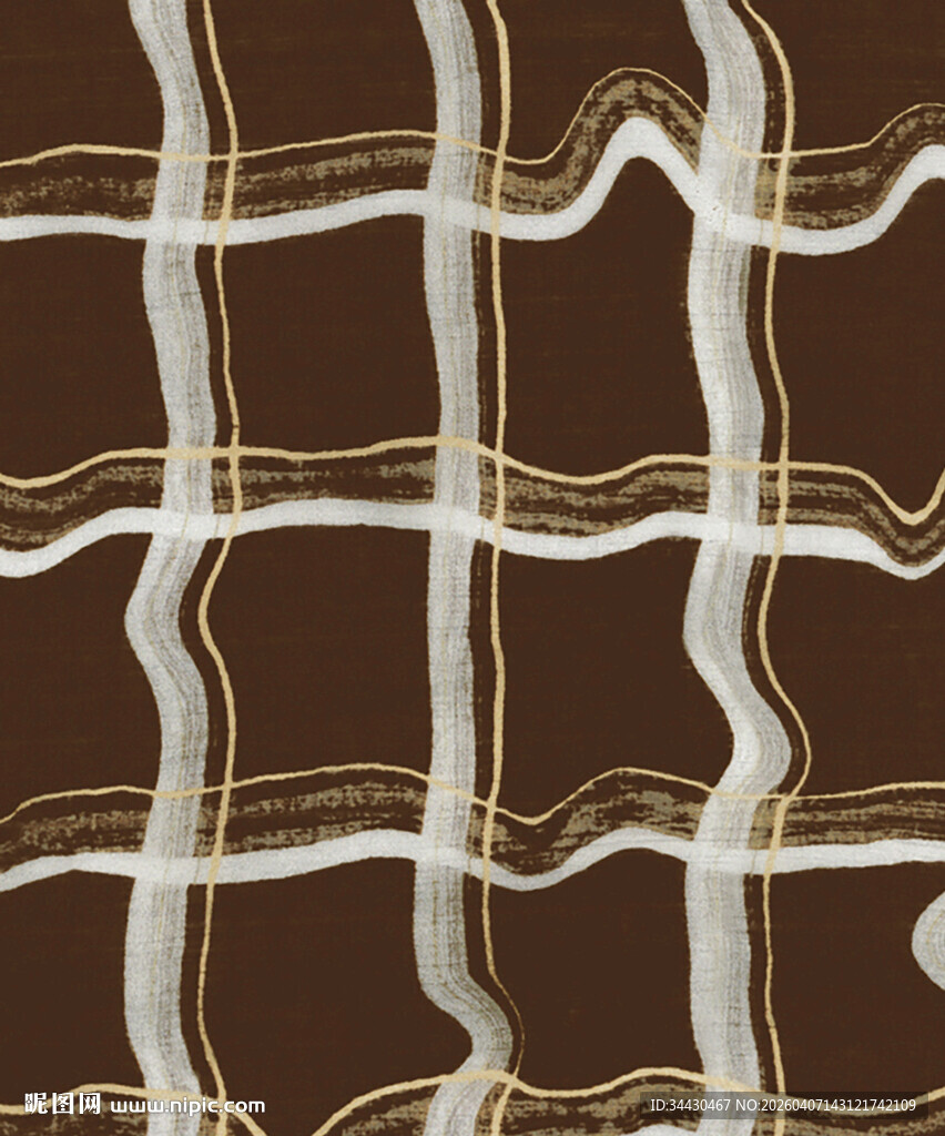 棕色格纹抽象线条图案