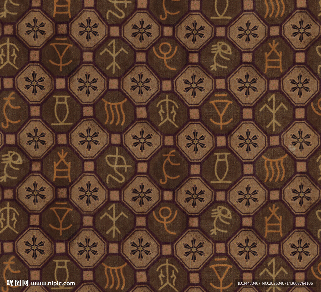 复古中式几何花纹图案