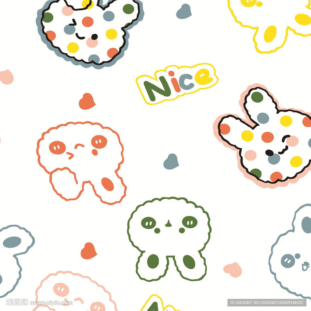 可爱卡通图案背景