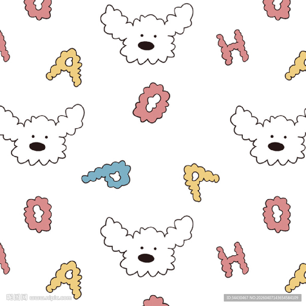 可爱小狗字母图案背景