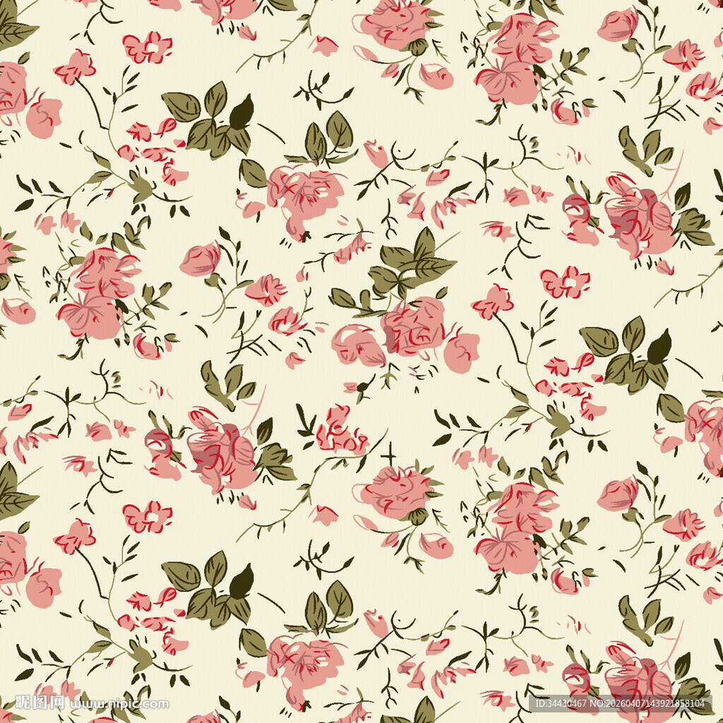 粉色花卉图案背景纹理
