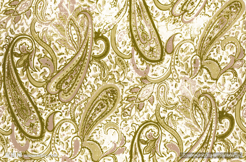 金色佩斯利花纹图案