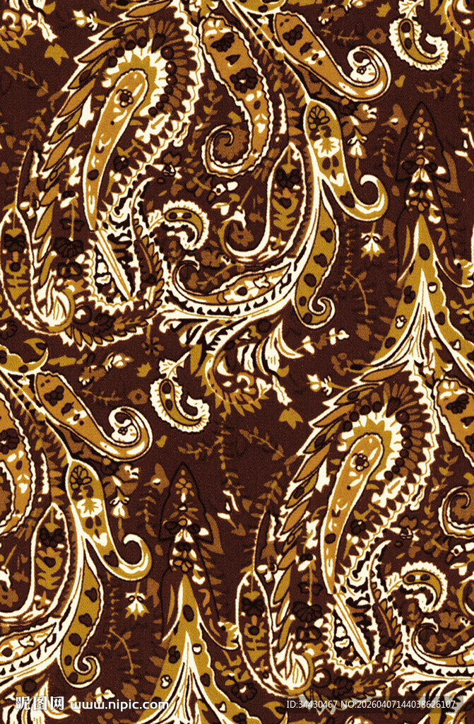 复古华丽佩斯利花纹图案