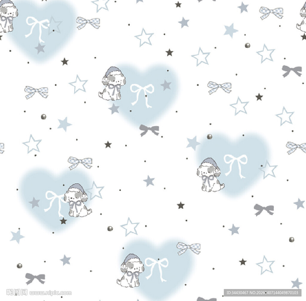 浅蓝色萌趣动物图案背景