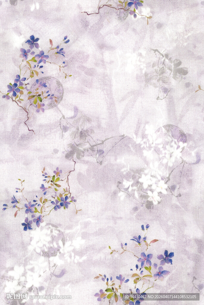 梦幻紫色花卉图案背景