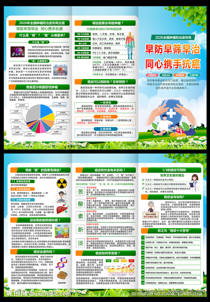 全国肿瘤防治宣传周三折页