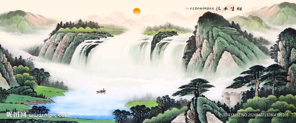 山水画卷中的壮丽自然景观