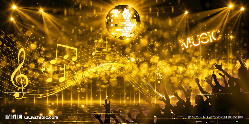 炫酷金色音符酒吧KTV音乐背景