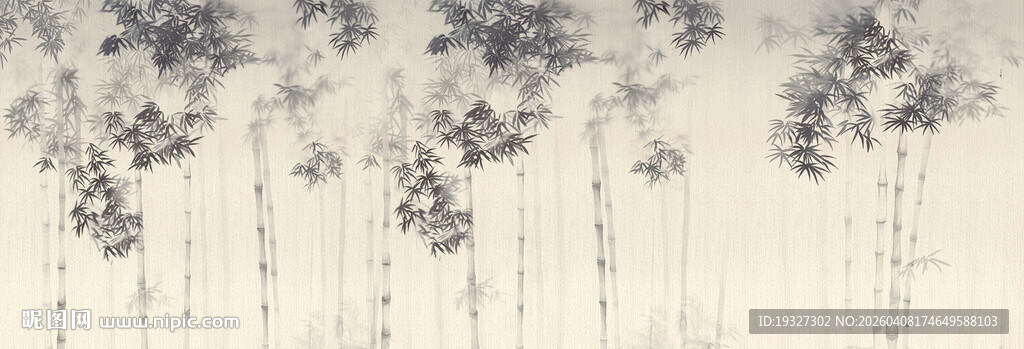 竹影新中式灯箱水墨竹子 