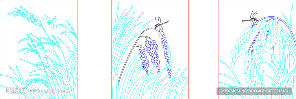 水稻蜻蜓 玄关图