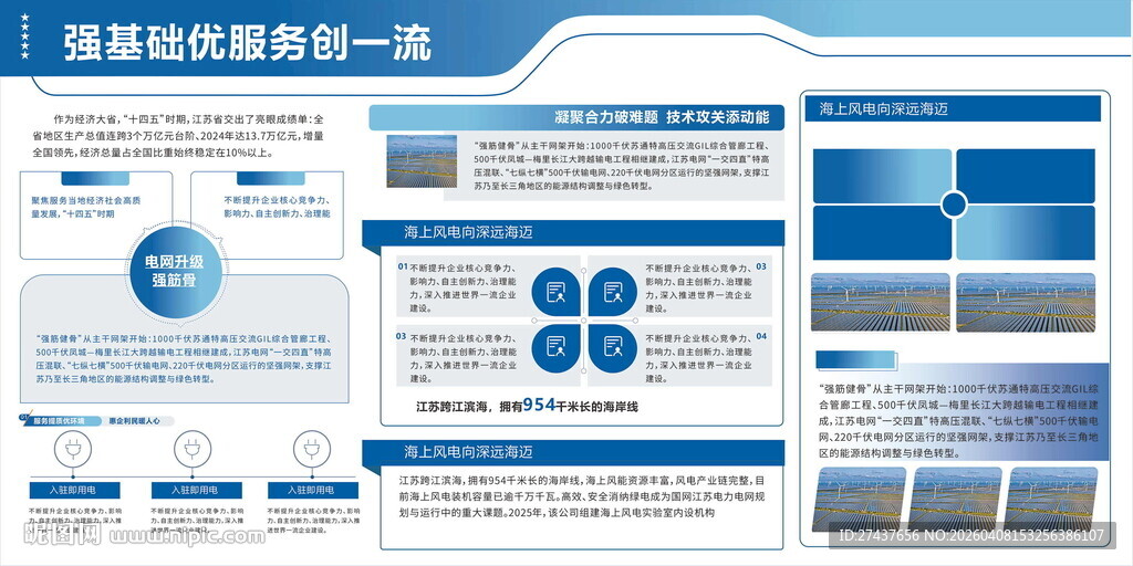 商务风蓝色  展板 