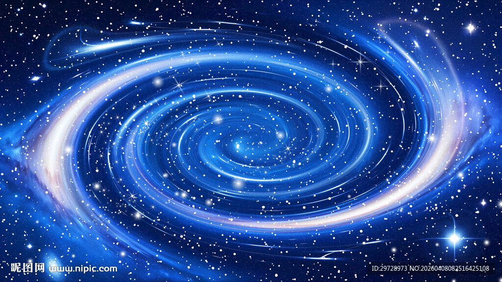 梦幻蓝色旋涡宇宙星空背景图