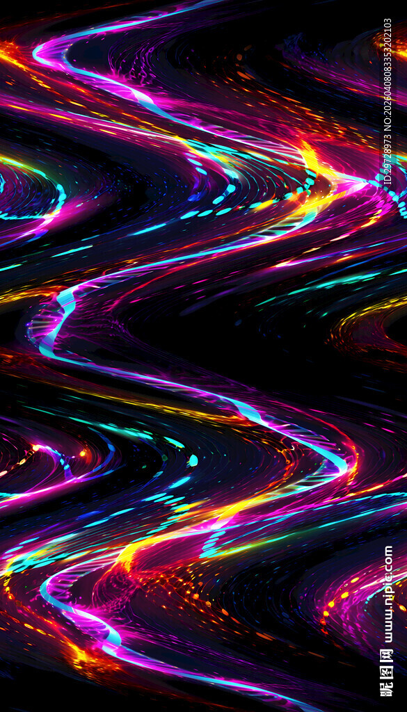 炫彩流动光线抽象ktv酒吧装饰