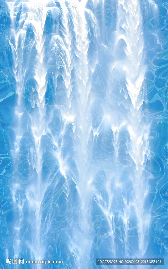 瀑布水波纹流水生财