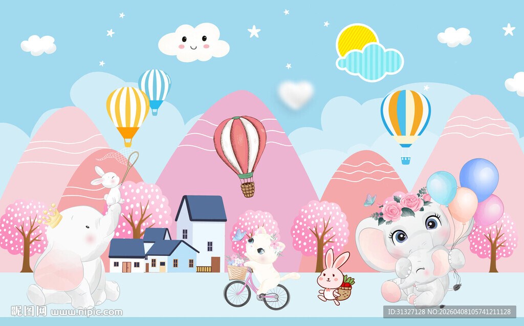 卡通儿童背景墙