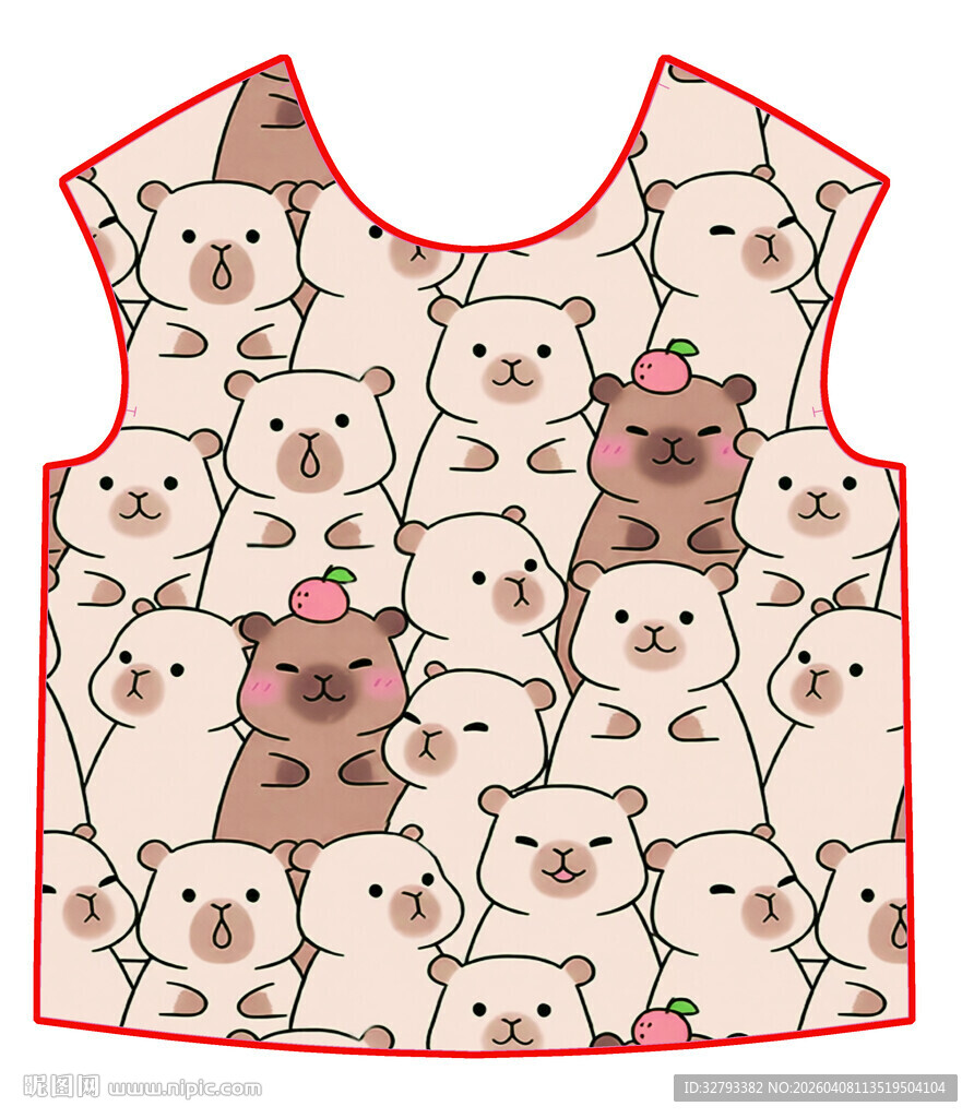 猫咪图案可爱围兜