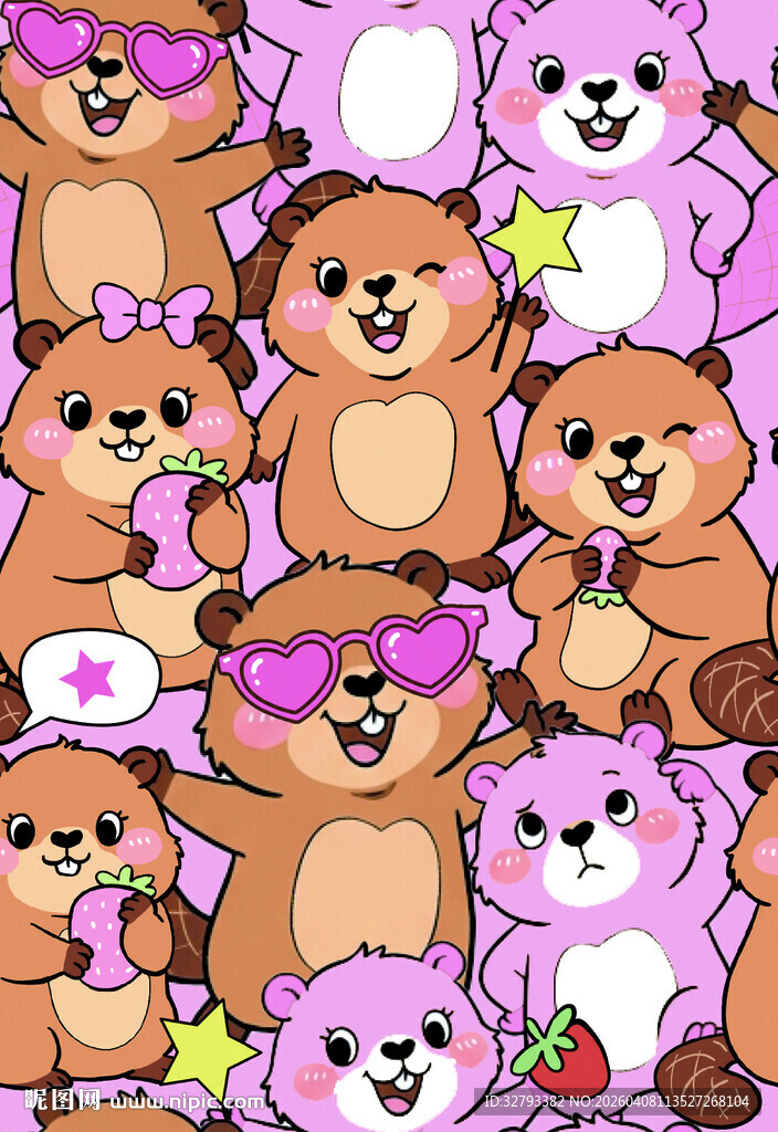 可爱萌趣小熊图案背景