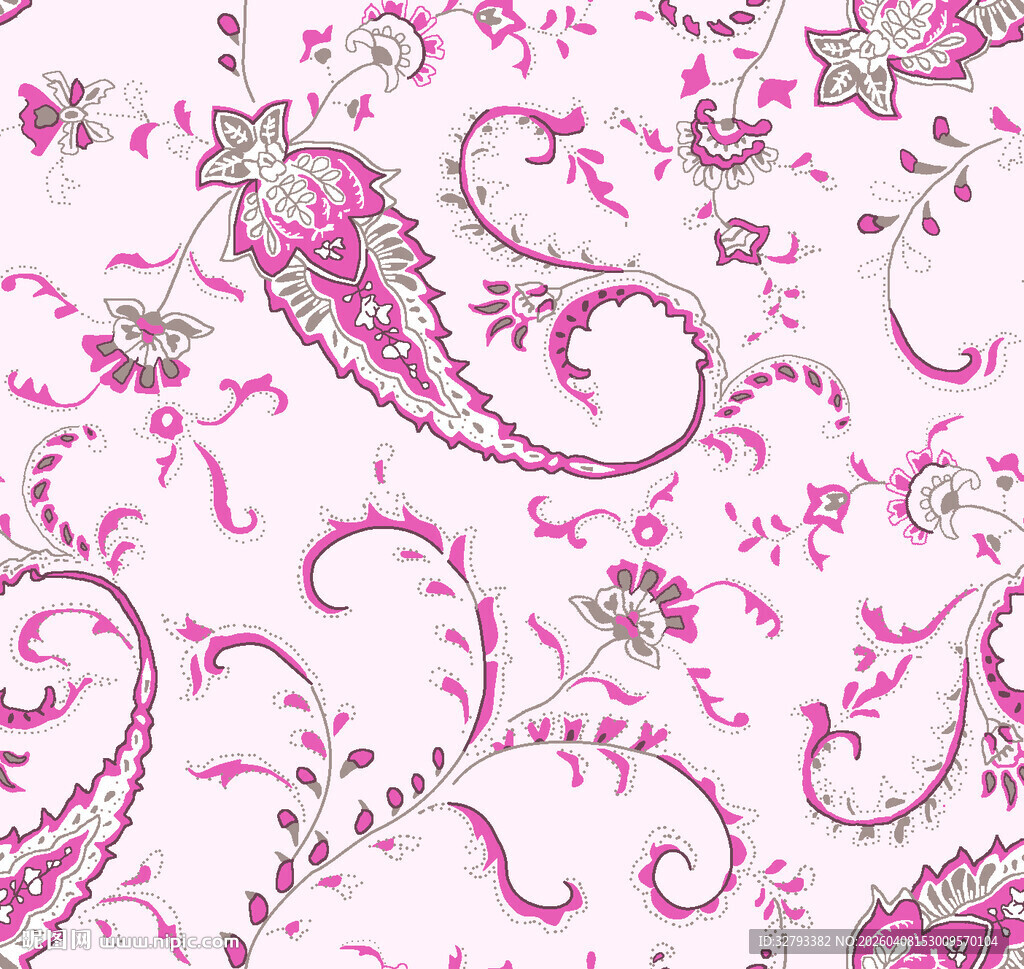 粉色佩斯利花纹图案背景