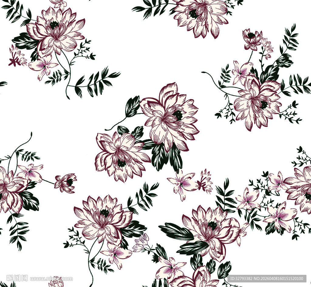 粉色花卉图案背景