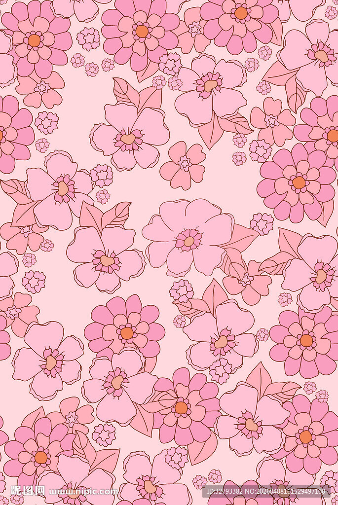 粉色花卉图案背景
