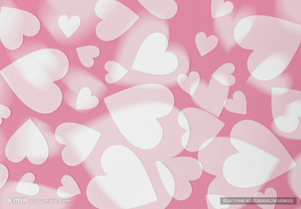 粉色爱心浪漫背景图
