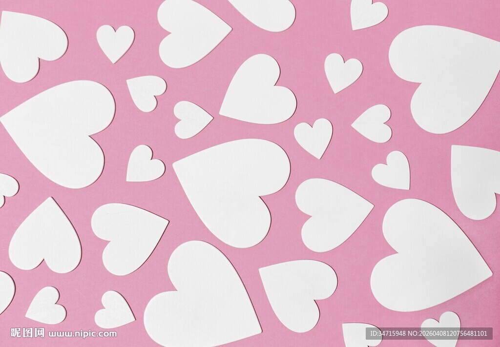 粉色背景爱心图案设计