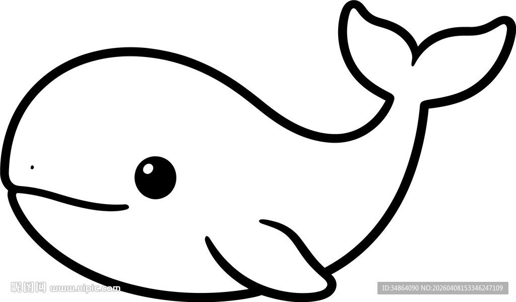 可爱卡通鲸鱼简笔画