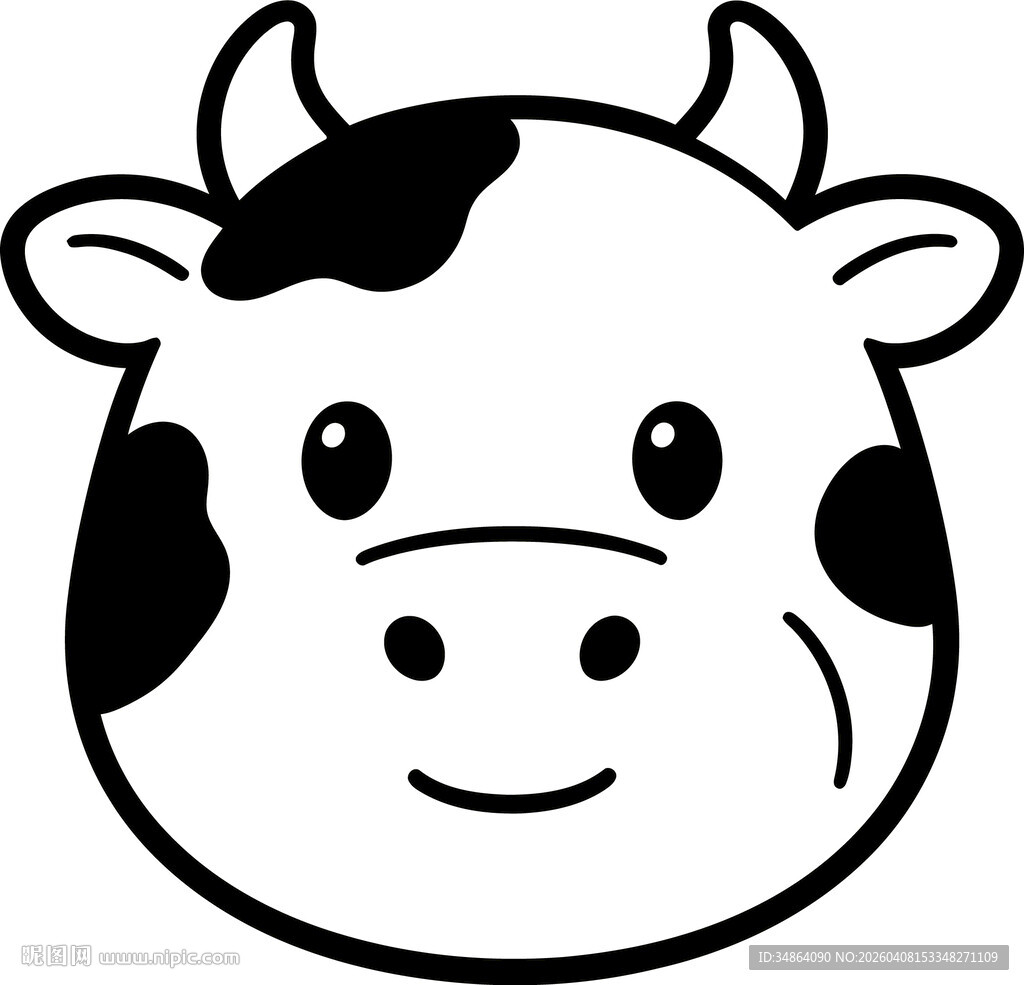 可爱卡通奶牛头像